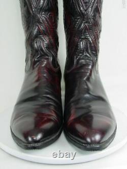 vintage cowboy boots mens 10 D burgundy leather 1980/'s western