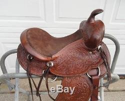 11 Vintage Kids Tooled Leather Western Pony/Mini Horse Saddle w Tapaderos
