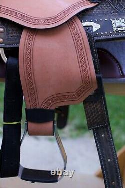 13 Western ShowithBarrel Racing Saddle-Genuine Leather