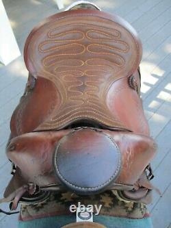 14'' Vintage Western Brown Leather Roper Ranch Saddle #493 Qh Bars