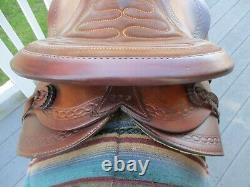 14'' Vintage Western Brown Leather Roper Ranch Saddle #493 Qh Bars