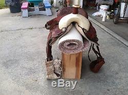 14 WESTERN VINTAGE LEATHER SADDLE RACING, TRAIL, RIDING HORSE