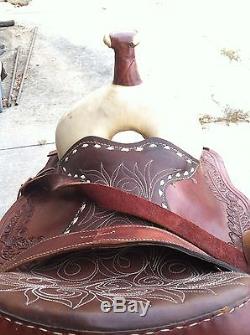14 WESTERN VINTAGE LEATHER SADDLE RACING, TRAIL, RIDING HORSE