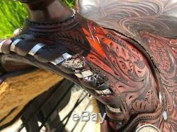 15 Vintage BILLY ROYAL Tooled Western ARABIAN Horse Saddle w Sterling Silver