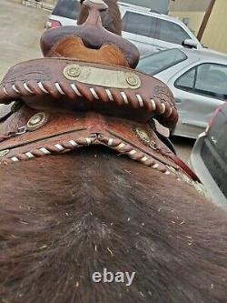 15'' Vintage Bona Allen Tooled Western Saddle