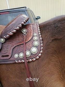 15'' Vintage Bona Allen Tooled Western Saddle
