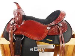 16 Leather Synthetic 50/50 Vintage Trail Western Cowboy Horse Saddle Tack