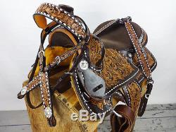 16 VINTAGE STYLE LEATHER WESTERN HORSE COWBOY TRAIL SADDLE BREAST COLLAR TACK