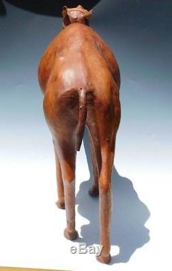 18 Moroccan Leather Camel Model/Figurine/Sculpture/Statue Desert Horse Vintage