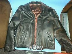 1940s Leather Horse Hide Medium Motorcycle Bomber Jacket Vintage Great Conditio
