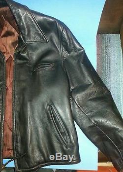 1940s Leather Horse Hide Medium Motorcycle Bomber Jacket Vintage Great Conditio