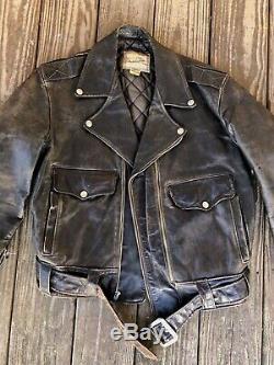 1940s Vintage Horse Hide Appalachian Tanned & Tailored Leather Biker ...
