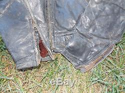 1950's Black Horse Hide Leather Jacket Used- Very Good Est. Men's Size 38/40