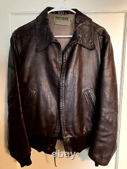 1950's Californian Leather Horse Hide Bomber Jacket Sz 42 WOW