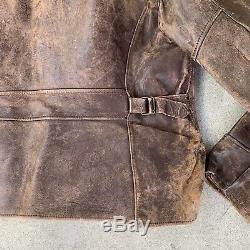 1950s Vintage Cafe Motorcycle Horse Hide Brown Leather Jacket 50s Patina