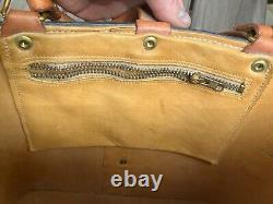 1960s Wester Ranch BOHO PURSE Leather Bag HAND TOOLED HORSE Butterfly Flowers