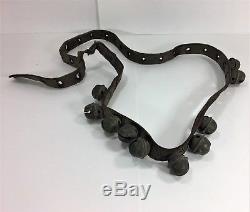 2 Vintage Horse Sleigh Bells Leather Straps with 2 types of bell sounds VIDEO