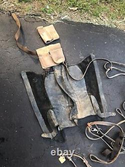 30+Lbs Horse Tack Cowboy Tac Bridle Reigns Bits Leather Straps Vintage Lot