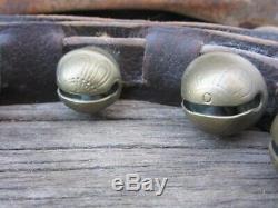 38 Antique Horse Sleigh Bells Small Sizes #00 #0 #1 Vintage Leather Jingle Bell
