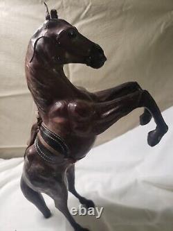 4 Antique/ Vintage Leather Horse Figurine Statue Sculpture Equine Saddle 12