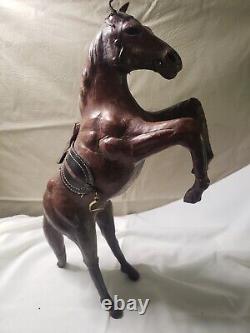 4 Antique/ Vintage Leather Horse Figurine Statue Sculpture Equine Saddle 12