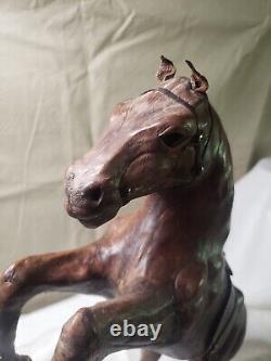 4 Antique/ Vintage Leather Horse Figurine Statue Sculpture Equine Saddle 12