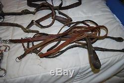 (5) Vintage Assorted Horse Bits & (3) Assorted Leather Bridles