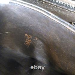 70s Vintage Formal CELINE Goldern Horse Carriage Handbag Leather Brown USED