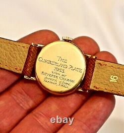 9ct Gold Cyma Wristwatch Horse Racing Medal. Cumberland Plate, Carlisle 1953