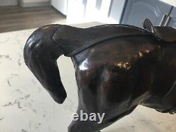 A Beautiful Vintage Brown Leather Horse, With Glass Eyes