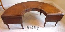 A Lovely Rare Vintage Antique Horse Shoe Mahogany & Leather Hunt Coffee Table