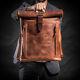ADIMANI Vintage Crazy Horse Hunter Leather Backpack Bag Notebook