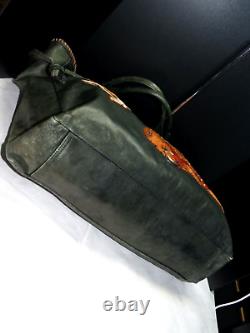 ADOLFO DOMINGUEZ VTG Large Western Horse Embroidered Tote Handbag