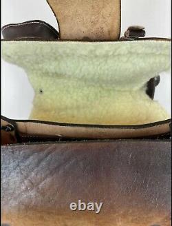 AMAZING RARE Vintage Tooled Leather Sherpa Horse Saddle Western Handbag Purse