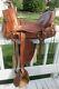 ANTIQUE VINTAGE CAVALRY SADDLE STEEL FORK BROWN LEATHER With LEATHER TAPADEROS