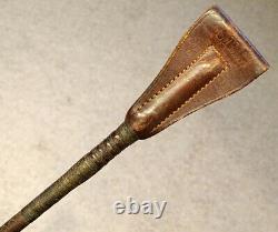 ANTIQUE Vintage SWAINE ADENEY LTD Leather Silver HORSE RIDING CROP Swagger Stick
