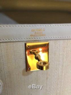 AUTH Hermes Kelly 32 Box With Horse Hair Very Limited Vintage Collection