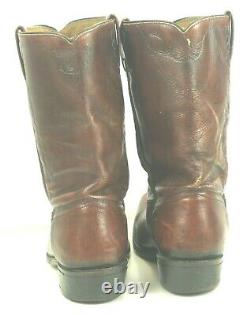 Acme Brown Leather Square Toe Cowboy Biker Boots Vintage US Made Men's 12 D