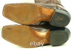 Acme Brown Leather Square Toe Cowboy Biker Boots Vintage US Made Men's 12 D