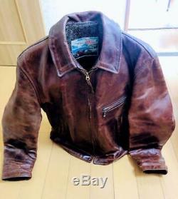 Aero Leather Riders Jacket Coat Outer Vintage Horsehide Horse Size 40 Men's