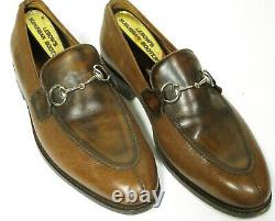 Allesandro Stella Horse Bit Loafers Shoes Hand Made Italy Antique Brown 10.5 11