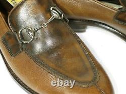 Allesandro Stella Horse Bit Loafers Shoes Hand Made Italy Antique Brown 10.5 11