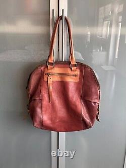 Anthropologie Holding Horses Bag, TwoTone Leather Satchel, Vintage Look