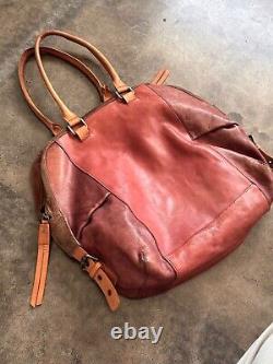 Anthropologie Holding Horses Bag, TwoTone Leather Satchel, Vintage Look