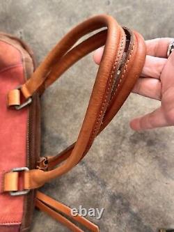 Anthropologie Holding Horses Bag, TwoTone Leather Satchel, Vintage Look