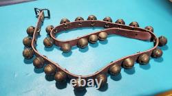 Antique 26 Jingle Horse Sleigh Bells Full Leather 54 Strap withBuckle Christmas