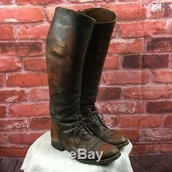 Antique 30s Men's Leather US Army Cavalry Tall Boots