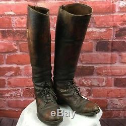 Antique 30s Men's Leather US Army Cavalry Tall Boots