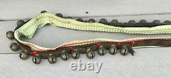 Antique Horse 25- 1Sleigh Bells on 63Leather Strap Jingle Bells Christmas NR
