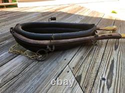 Antique Horse Collar With Hames Brass Toppers Draft Horse Mule Yoke No Mirror VGC